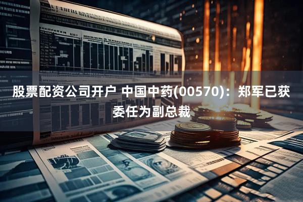 股票配资公司开户 中国中药(00570)：郑军已获委任为副总裁
