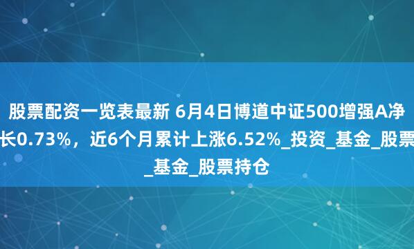 股票配资一览表最新 6月4日博道中证500增强A净值增长0.73%，近6个月累计上涨6.52%_投资_基金_股票持仓