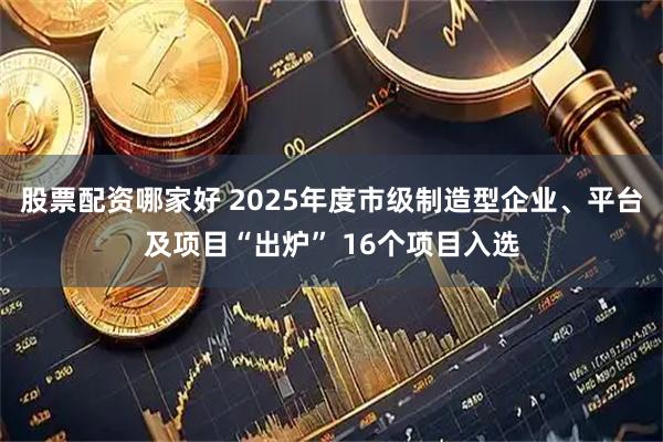 股票配资哪家好 2025年度市级制造型企业、平台及项目“出炉” 16个项目入选