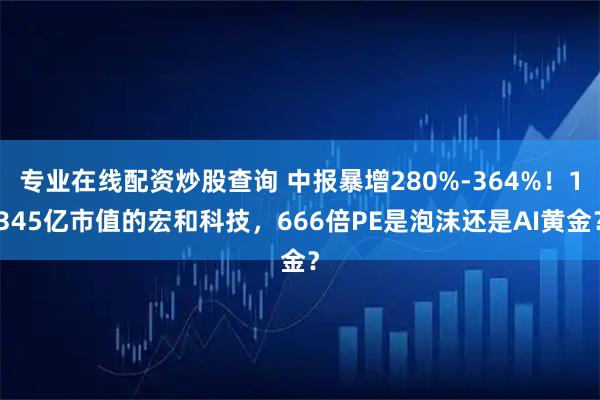 专业在线配资炒股查询 中报暴增280%-364%！1345亿市值的宏和科技，666倍PE是泡沫还是AI黄金？